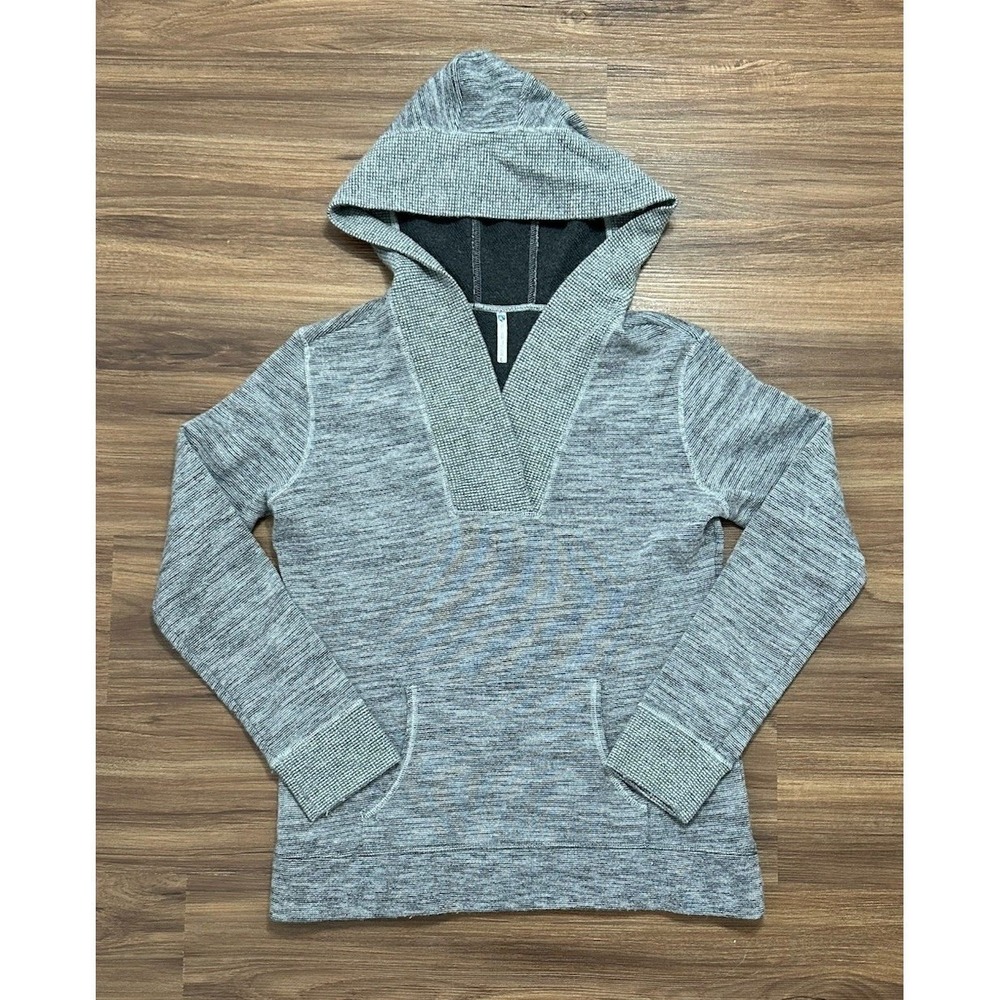 KUHL Women's Isla Gray Wool Blend Hiking Knit Hoodie Sweater Pullover Sz L